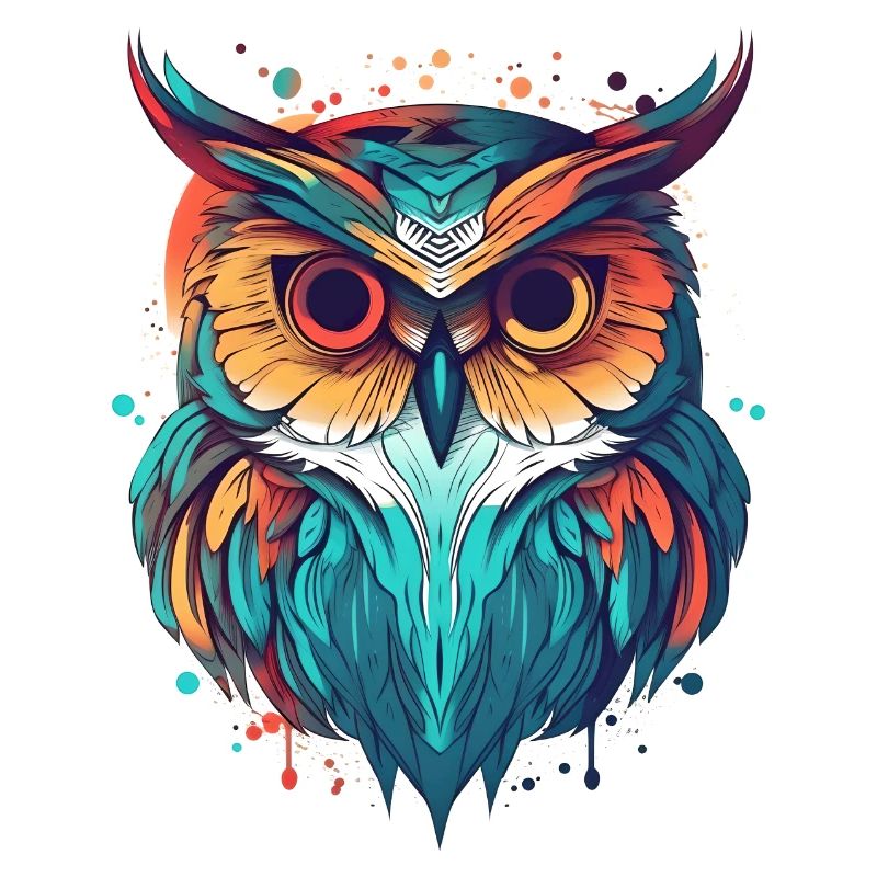 Farbenfrohe Eule boho indie