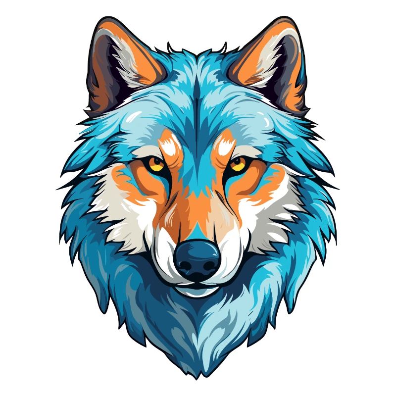 Wolf Kostüm blauer Wolfskopf Werwolf und
