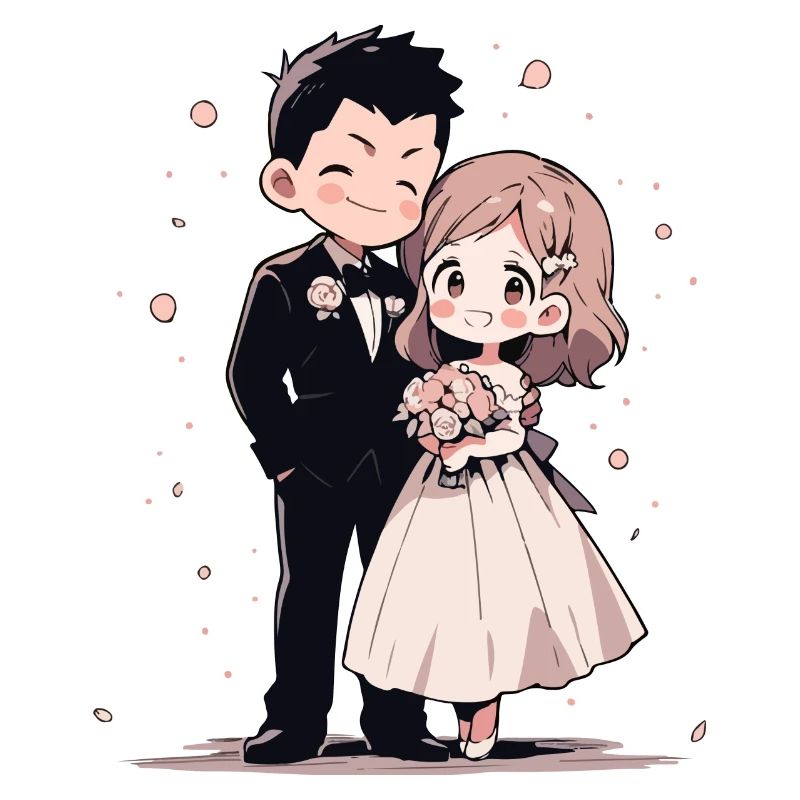 Mariage Mariage Aquarelle Anime Chibi
