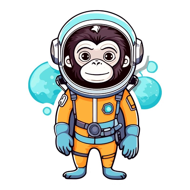 Monkey Astronaut Illustration
