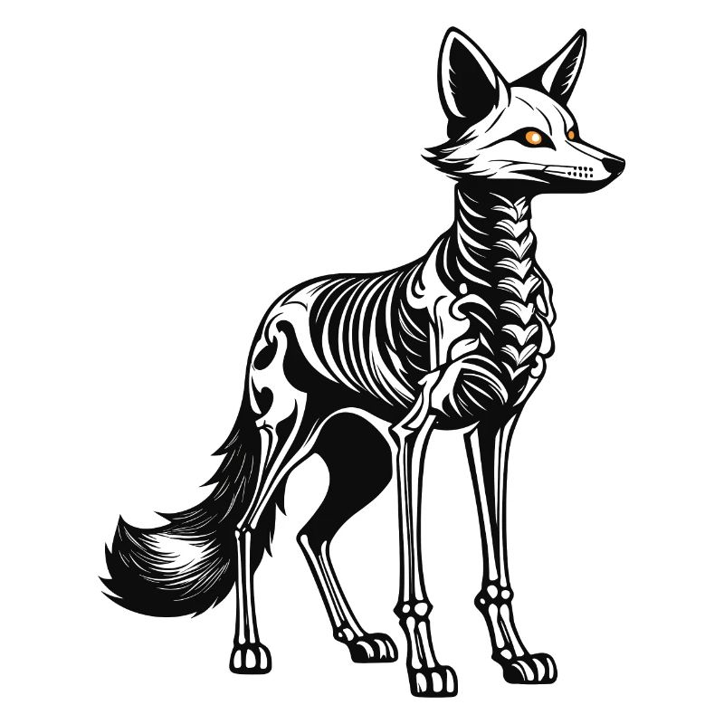 Fox Skeleton Illustration