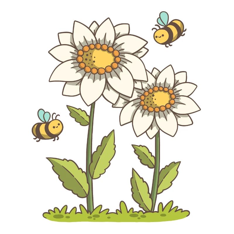 Bees and flowers
