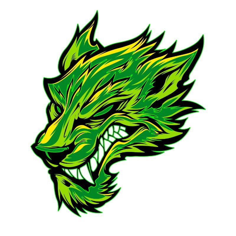 Wolf Head Wolf Head Tattoo Graffiti Green