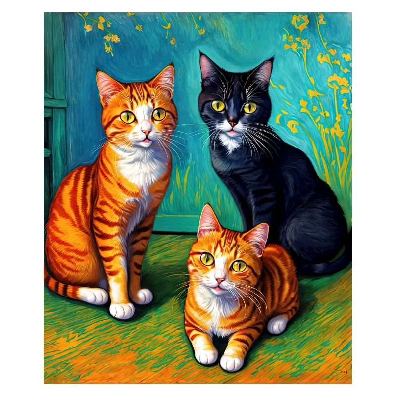 Impressionistic Cat Screaming Impressionism Cats