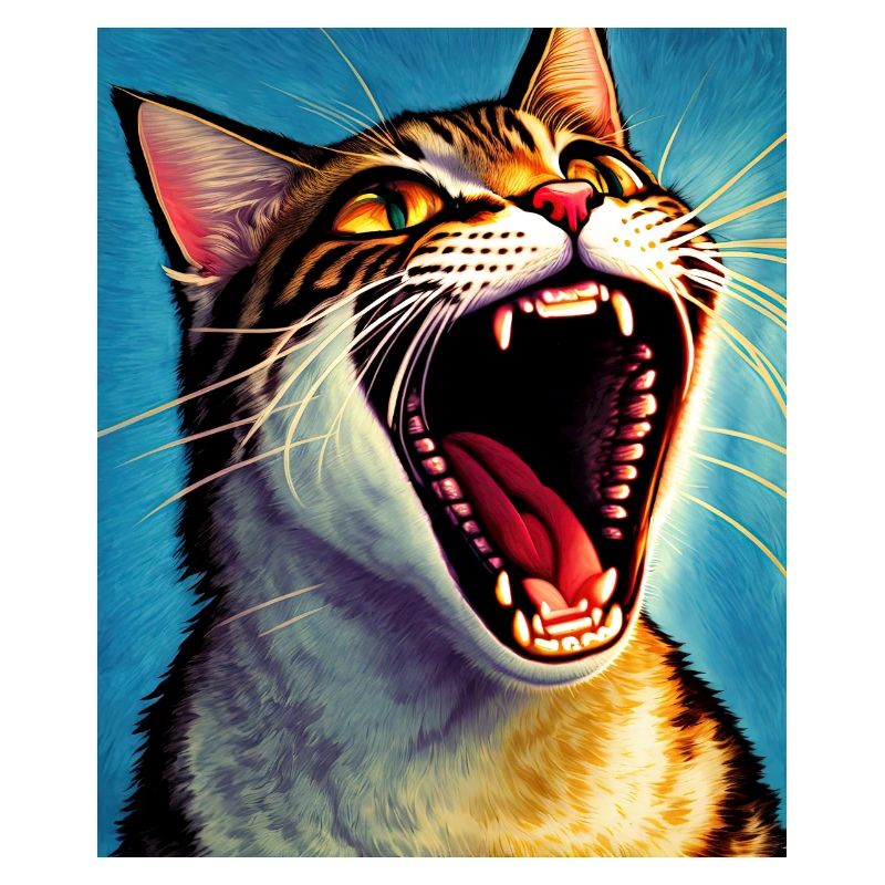 Impressionistic Funny Cat Screaming Impressionism