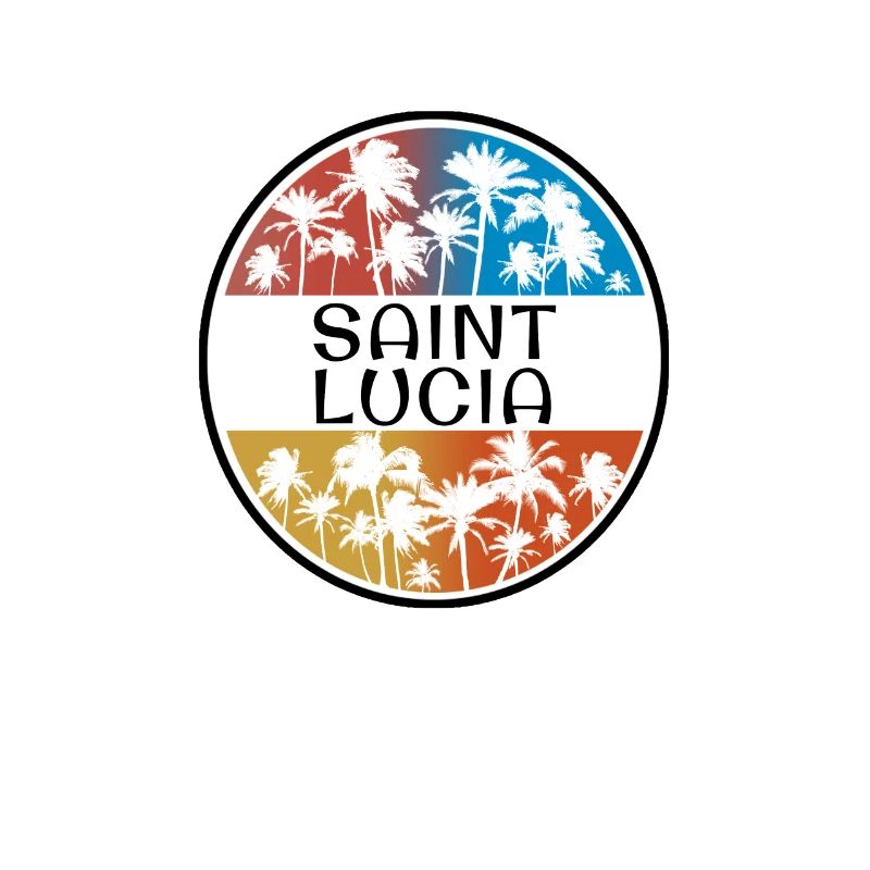 Saint Lucia Palm Tree Souvenir de vacances élégant