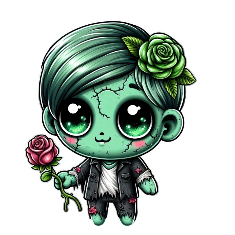 Cuddly zombie with rose