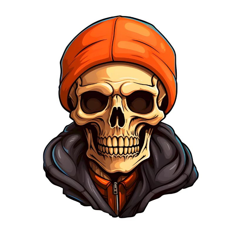 Totenschädel mit Beanie Halloween