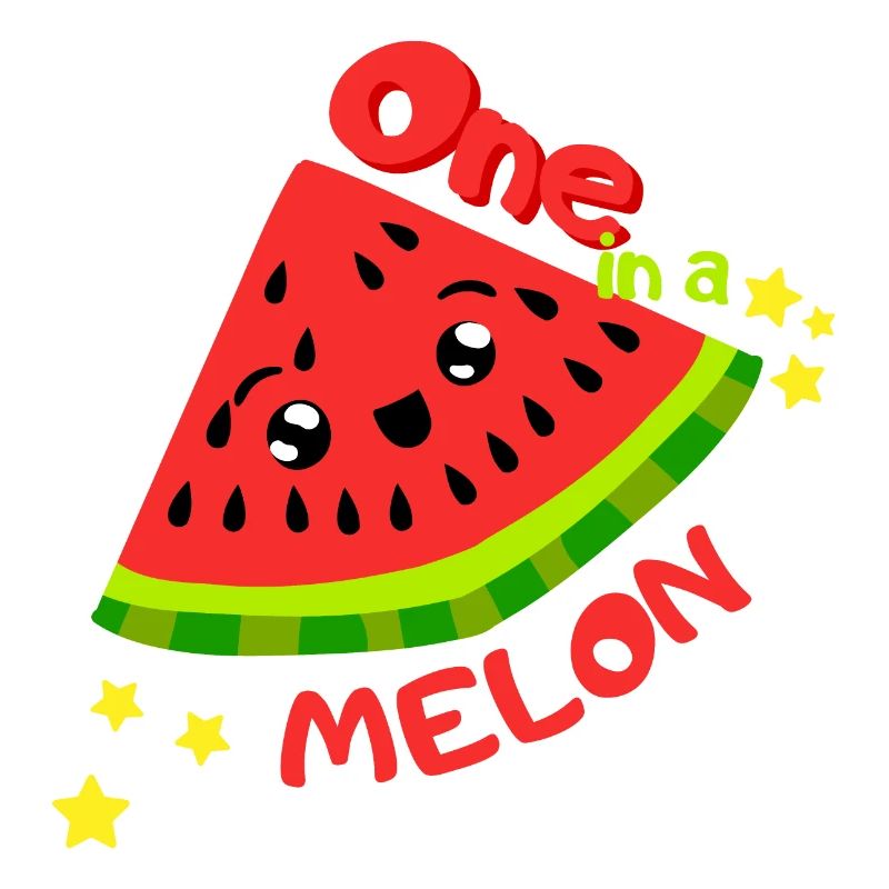 Un dans un melon. Melon d'eau frais de conception estivale cool