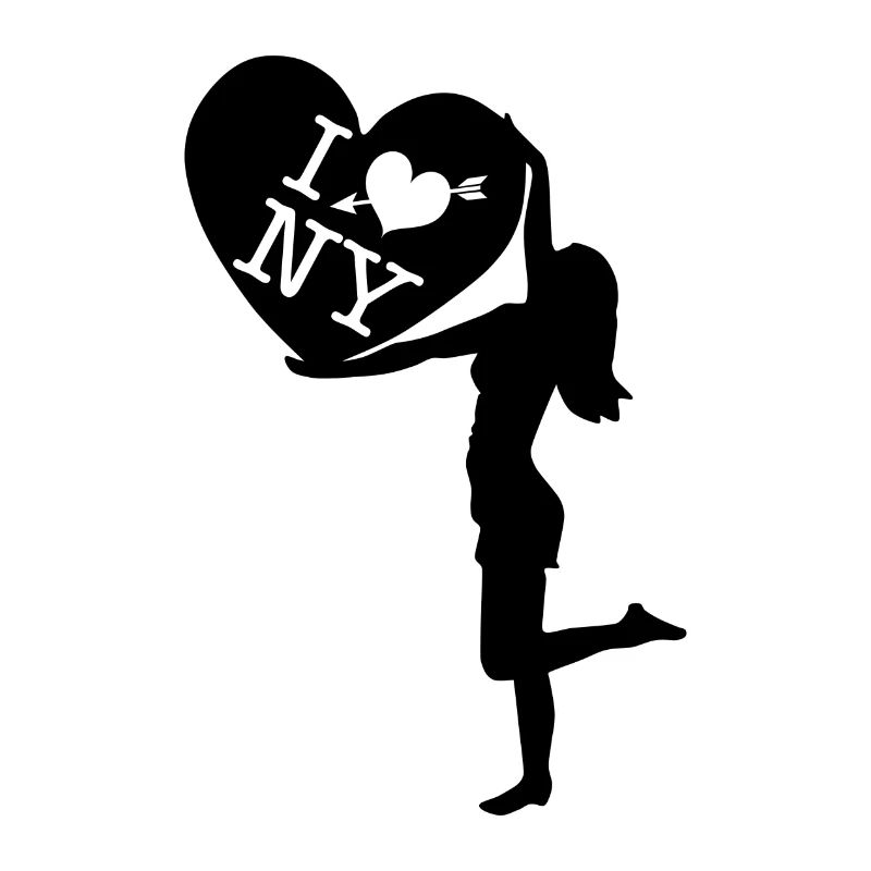 I love NY Herz mit Mädchen