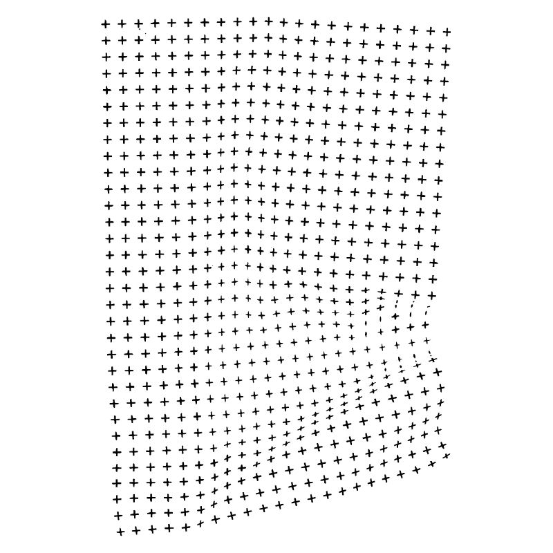 Optical illusion of a creasing effect