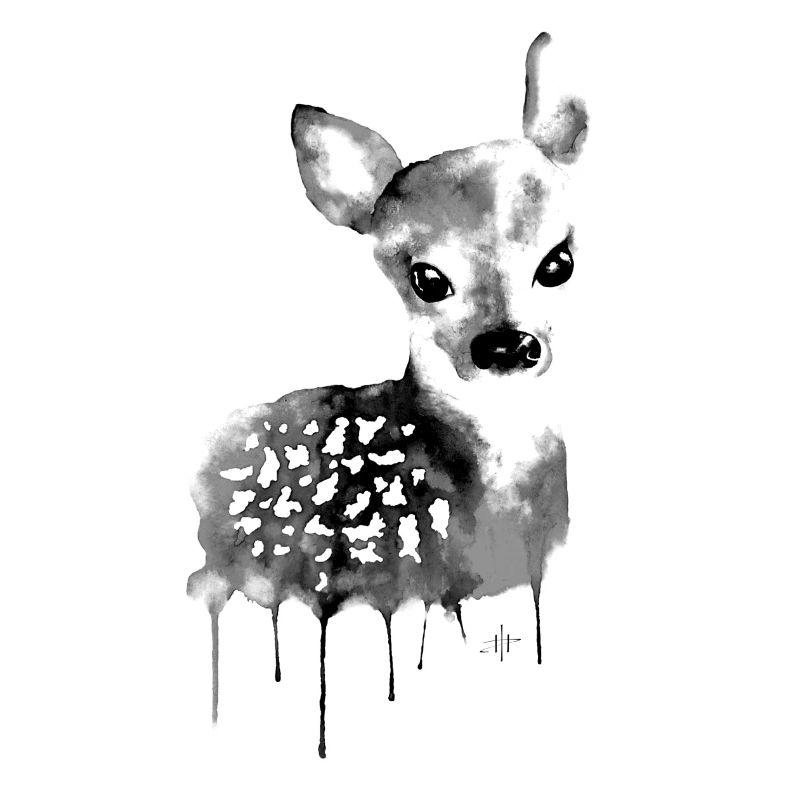 Cerf noir et blanc