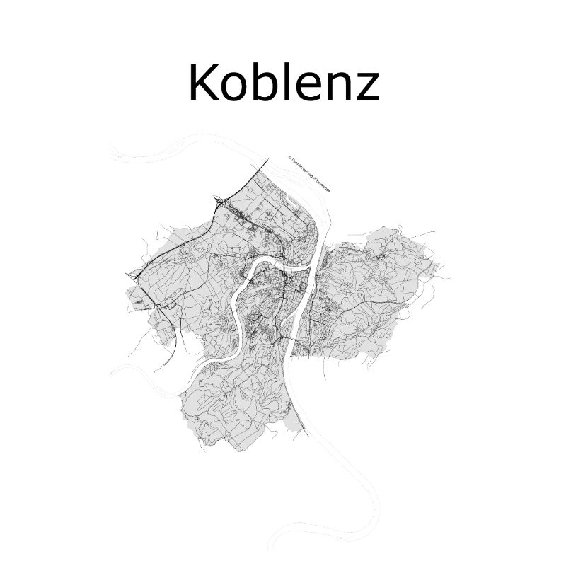 carte de rue stylisée Coblence