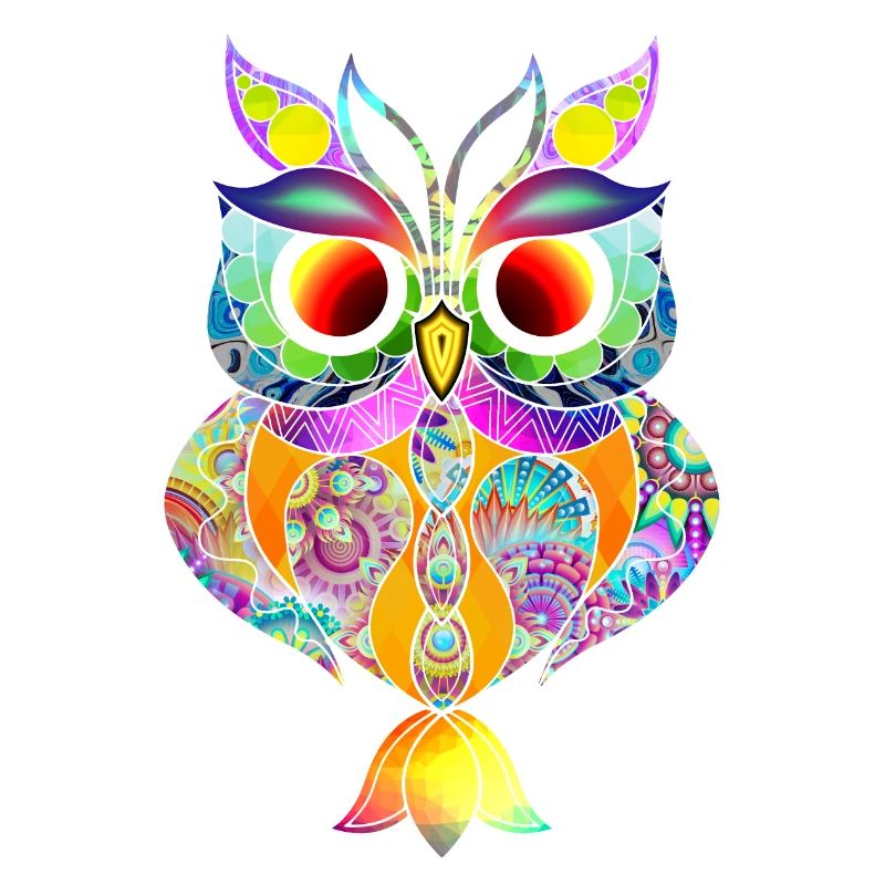 Hibou abstrait coloré
