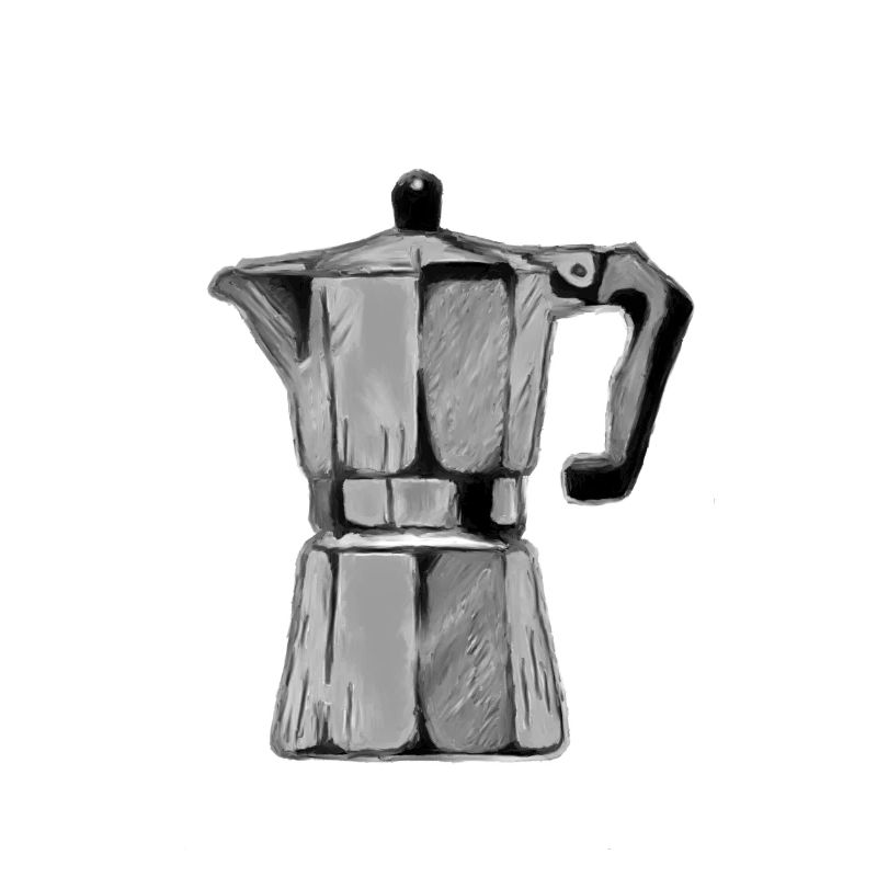 MokaPot Skizze Grau