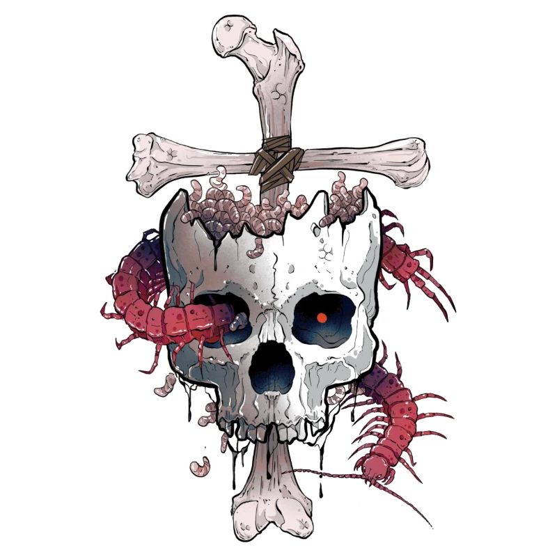 Skullcross Bee Tattoo Design