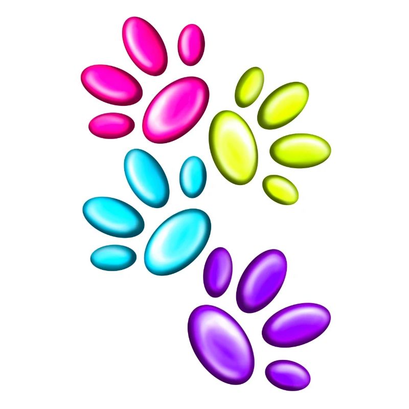 Bunte Tierpfotenprints