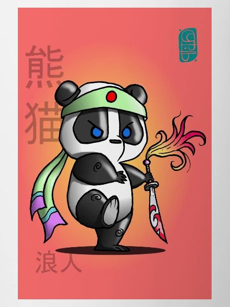 Samurai panda in battle