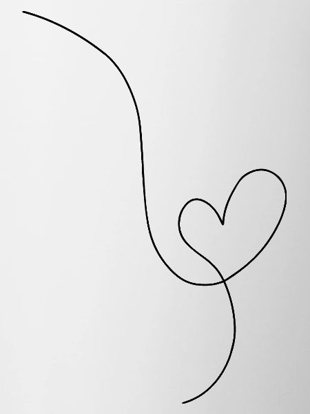 Heart black line drawing