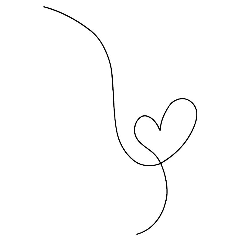 Heart black line drawing
