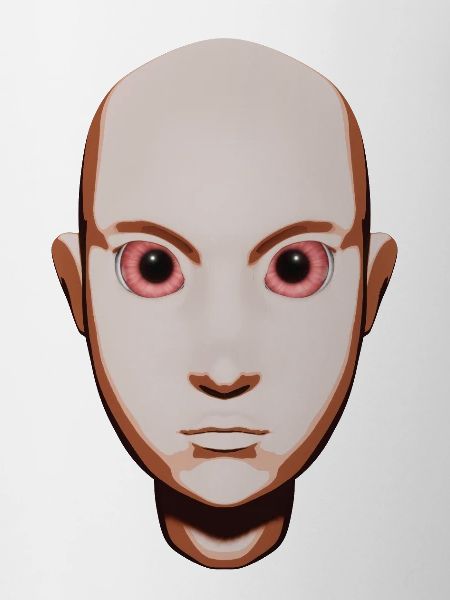 Head Ilustration with Anime Eyes