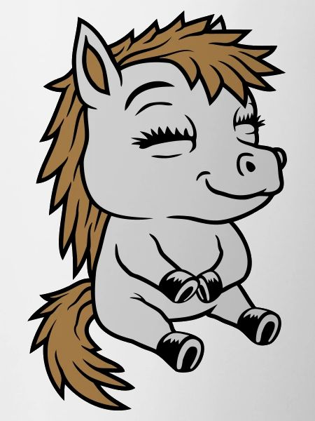 Small seated comic pony