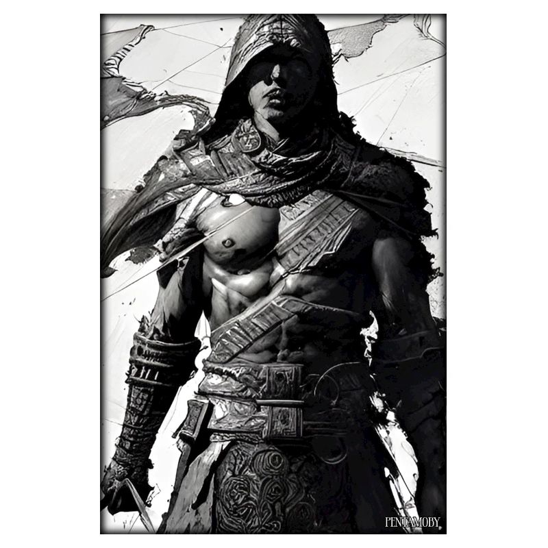 Warrior Sword Vintage Noir Blanc 2