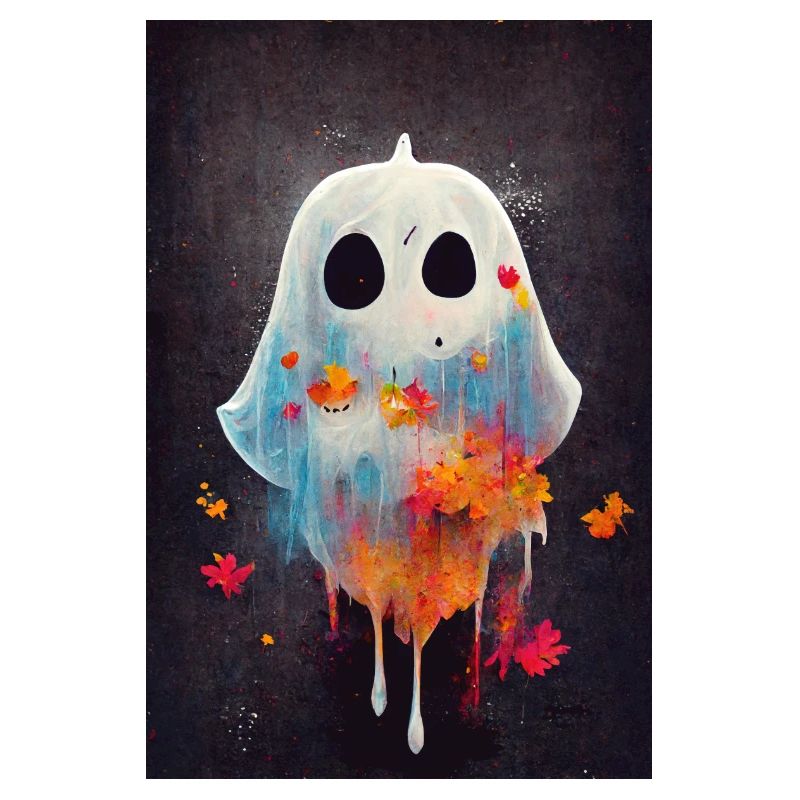 Cute Little Ghost Paint Splatter