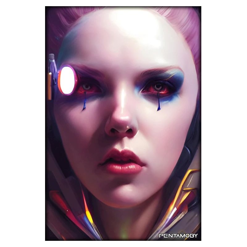 Cyber Goth Woman Future Technology Science