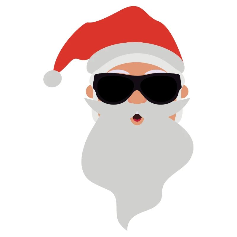 Moderner Weihnachtsmann trägt dunkle Brille