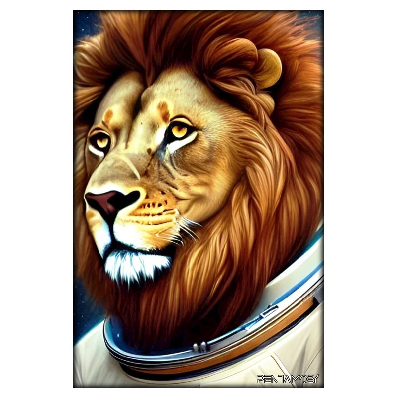 Leo Big Cat Astronaut Future Sci-Fi Technology