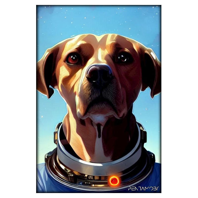Dog Pet Astronaut Future Sci-Fi Technology