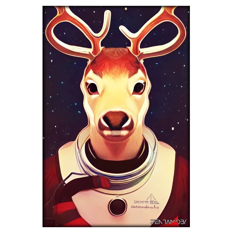 Reindeer Astronaut Future Sci-Fi Technology