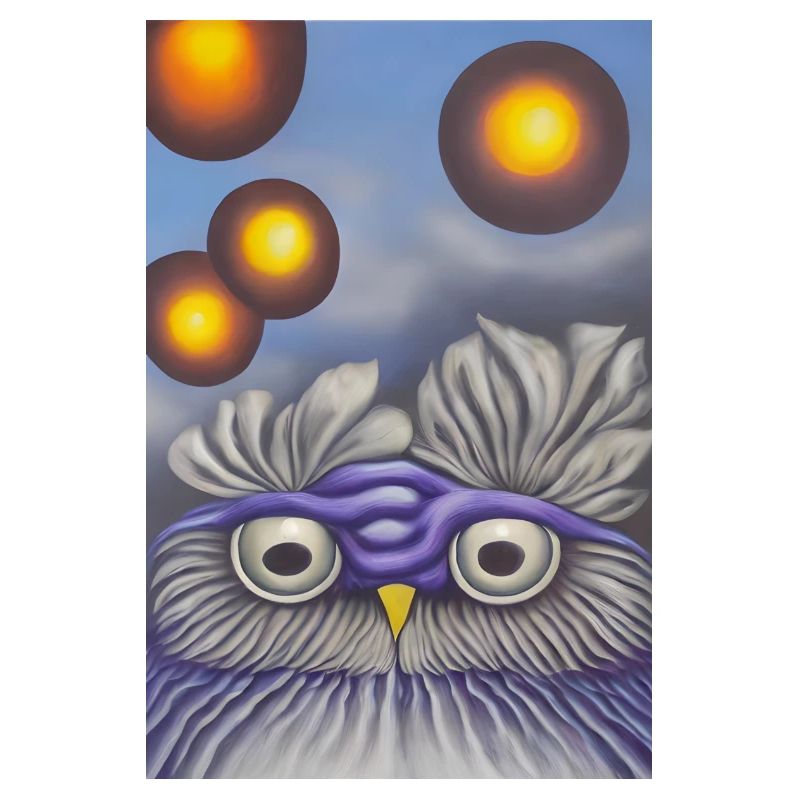 Owl with moon