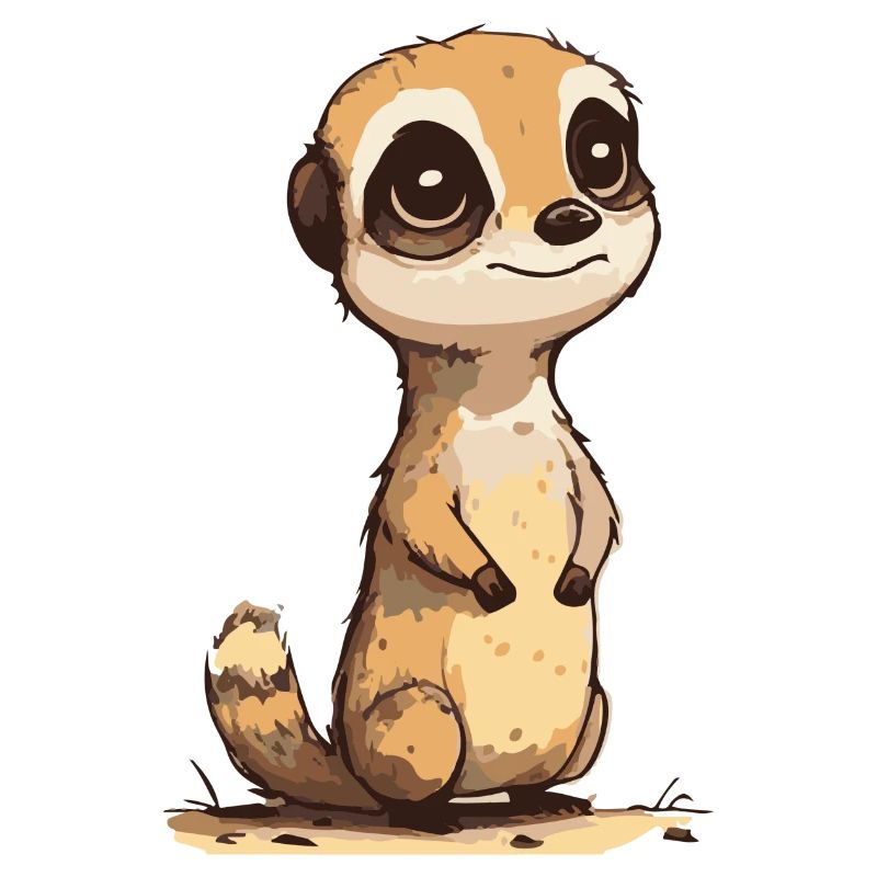 Comic Cute Kawaii Erdmännchen