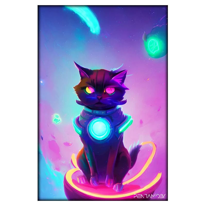 Space Cyber Cat Future Pet Cat Love