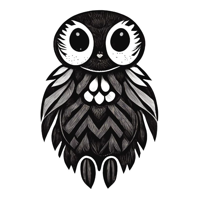 Owl Illustration Psychedelic Minimal Trance