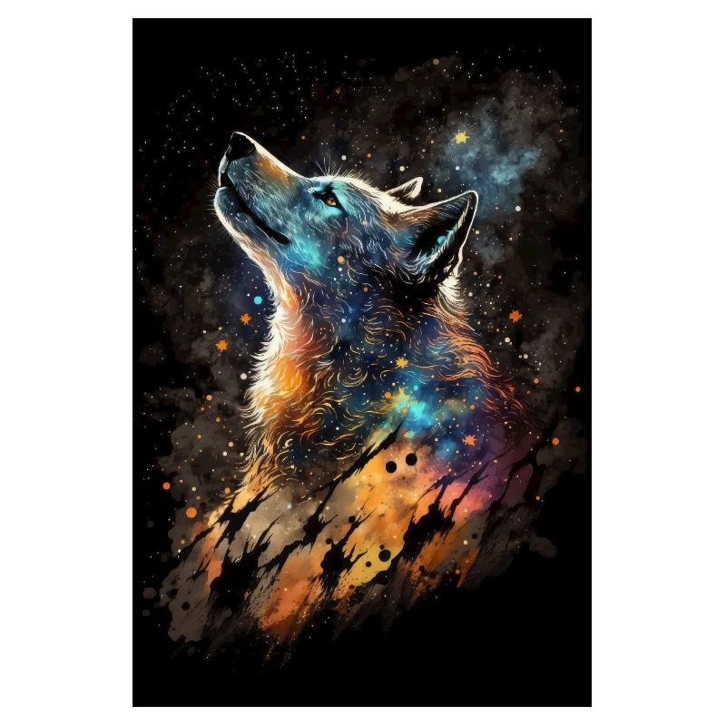 Wolf Galaxy Space Stars Space Mystical Cool