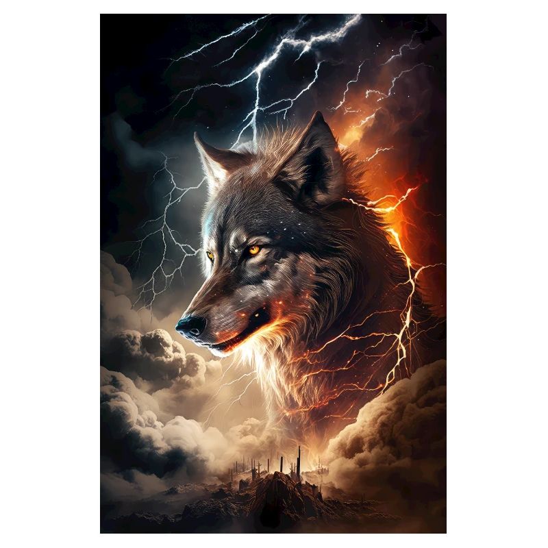 Wolf Blitz Donner Epic Cool Episch Wölfe