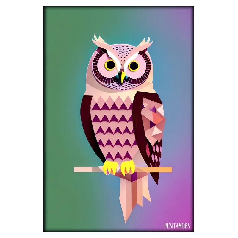 Eule Wütend Polygon Waldtier Wildnis Vogel Nacht