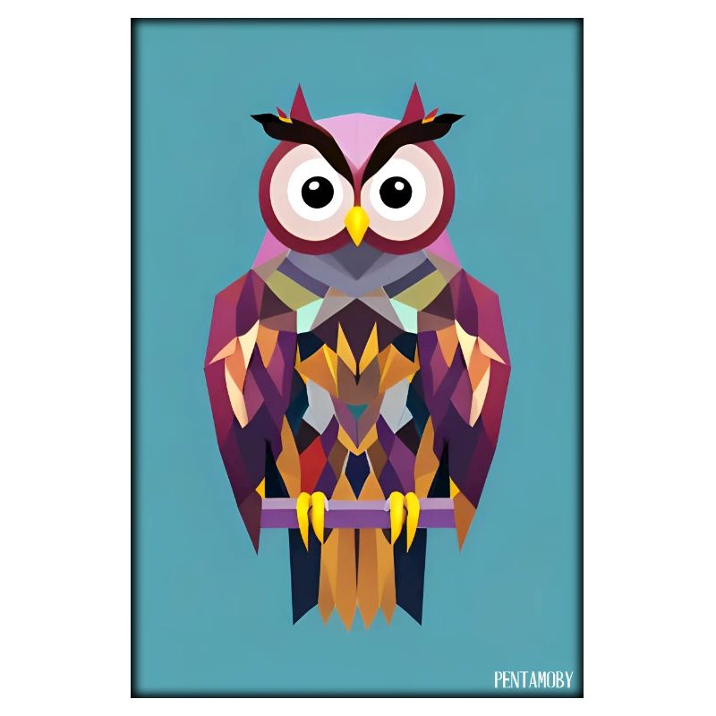 Eule Wütend Polygon Waldtier Wildnis Vogel Nacht