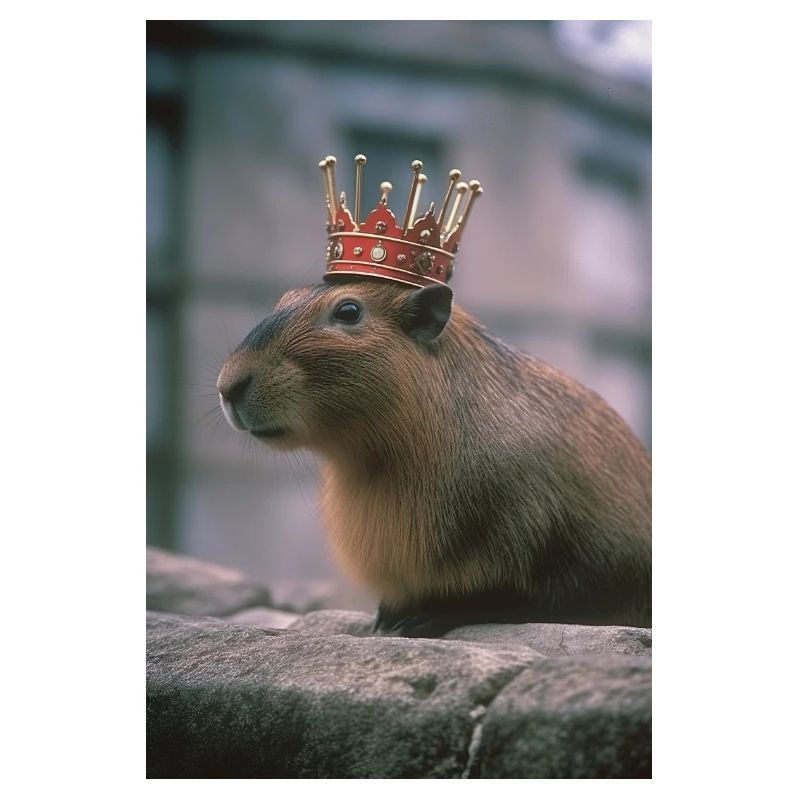 Süßer Capybara mit Krone Niedliches Capybara
