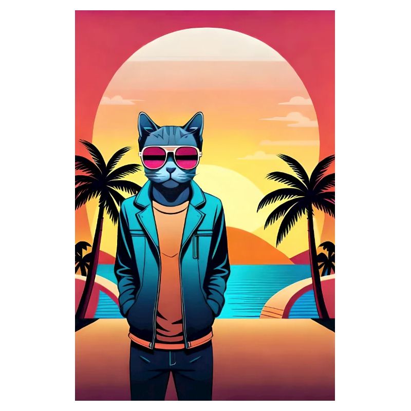 Synthwave Katze