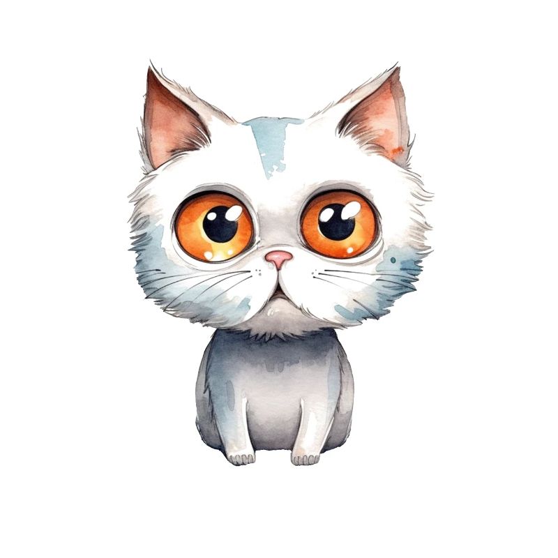 Cat Watercolor Drawing