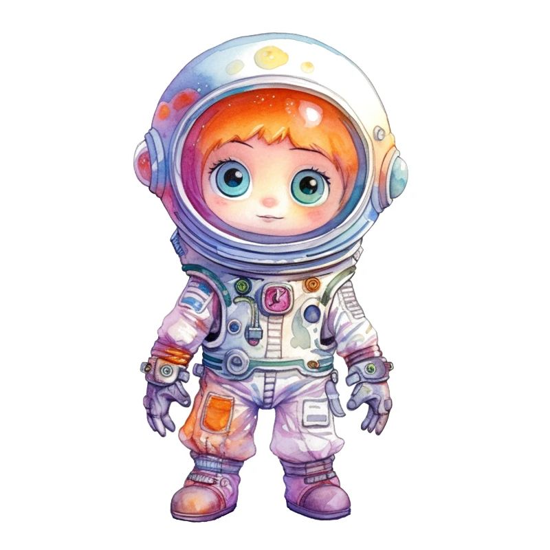 Astronaut Watercolor Drawing