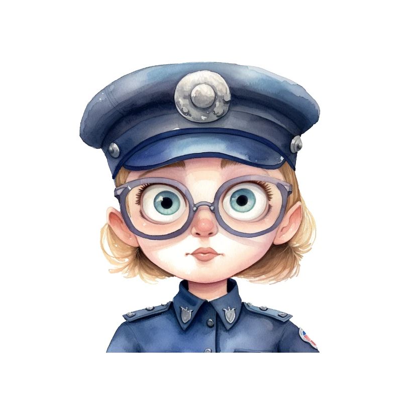 Dessin d’aquarelles de policière