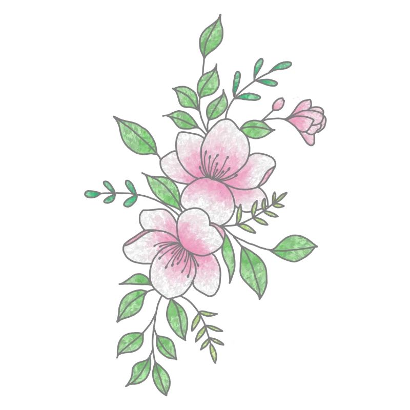 Fleur rose blanche