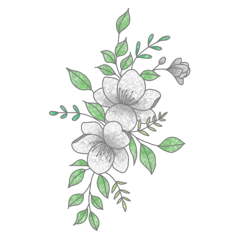 Fleur blanche et grise