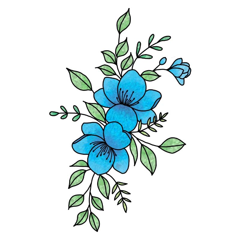 Fleur bleu et noir