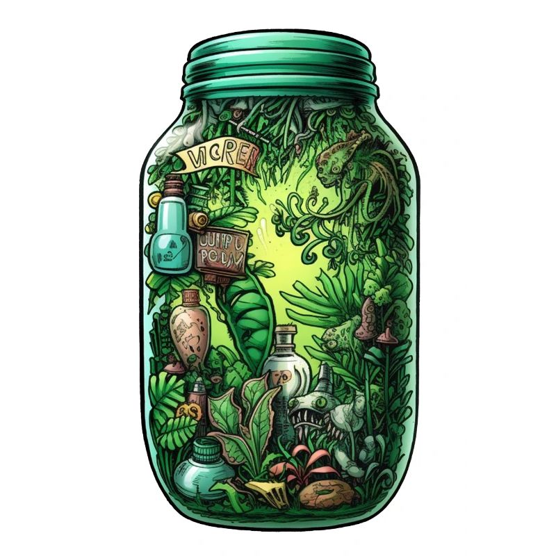Dessin de bouteille de jungle